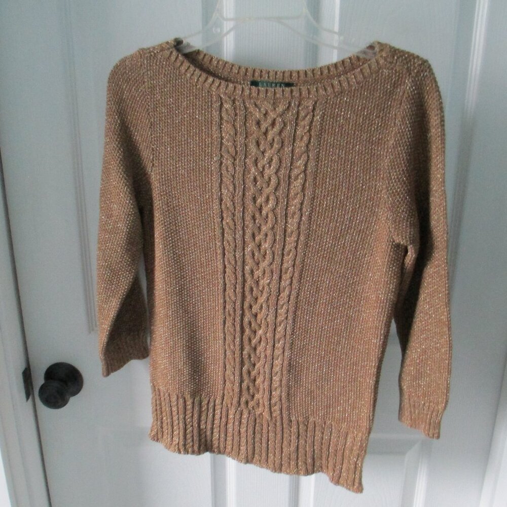 Ralph Lauren chunky knit metallic sweater